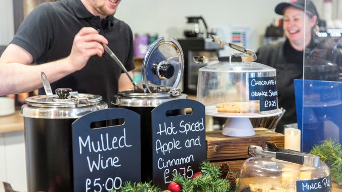 Enjoy a spiced hot drink for the café